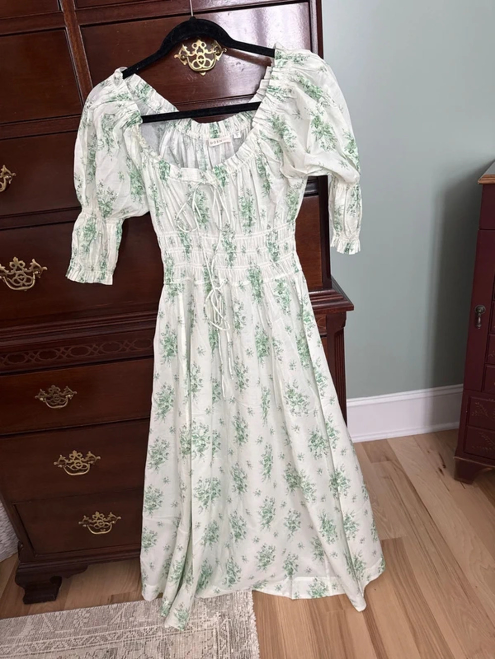 Doen green botanical dress